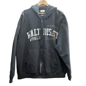 Walt Disney‎ World Full Zip Gray Mickey Mouse Sweatshirt Size 2XL